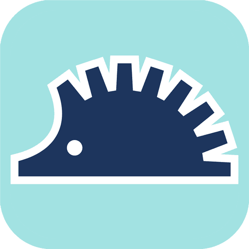 Max browser app icon, a navy hedgehog on a teal tile