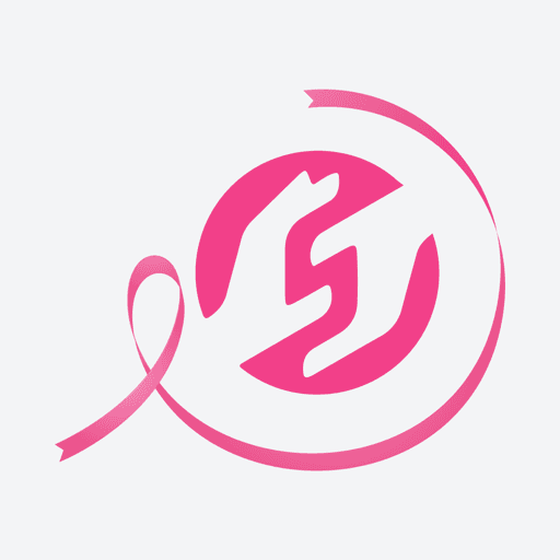 Sonmit app icon, a pink cancer-awareness ribbon around a stylised S